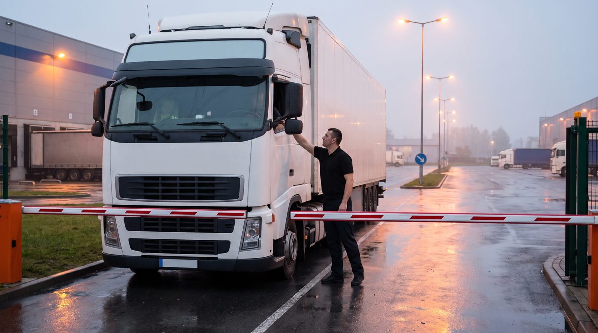 Agent de sécurité au filtrage des camions à l'entrée d'un entrepôt : une mission qui exige la carte professionnelle