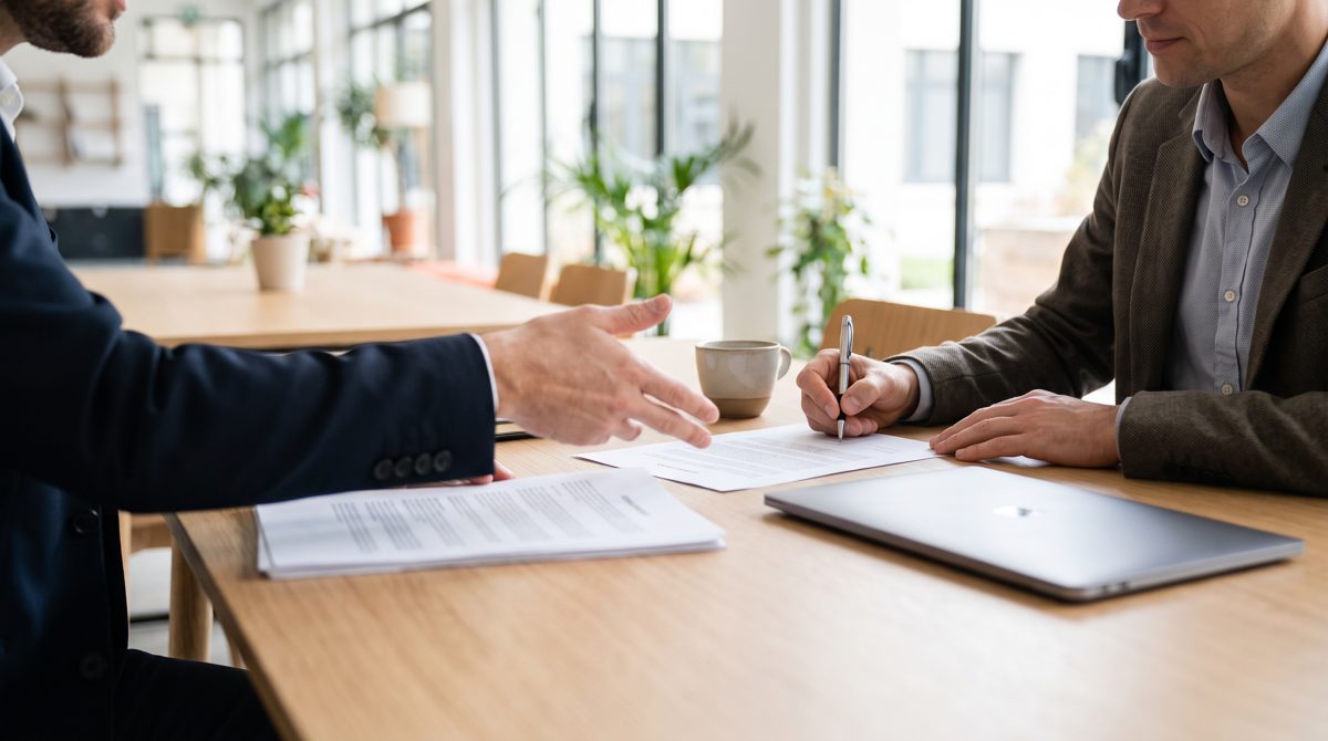 Signature d'un contrat de travail entre un employeur et un salarié